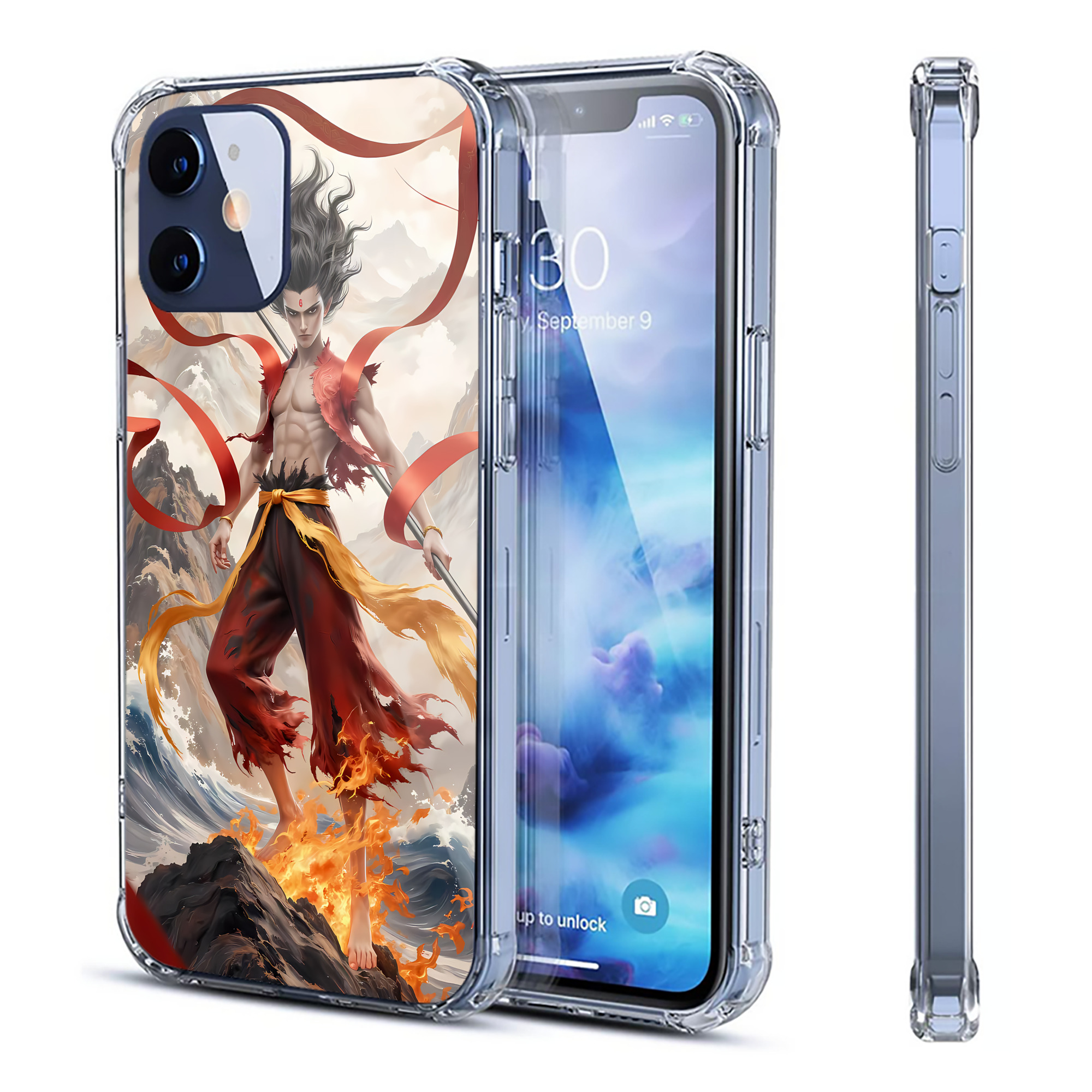 （画像用） Ne Zha 2 ナタ 魔童の大暴れ 【iPhone 12シリーズ対応】透明スマホケース（クリアソフトケース）